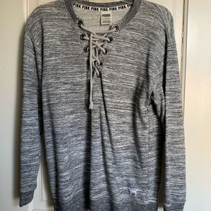 Pink(Victorias Secret) Gray CrossUp LongSleeve Top